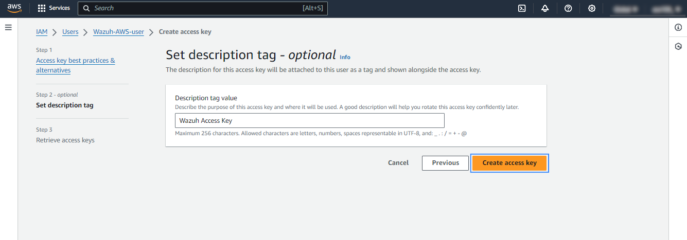 Create access key