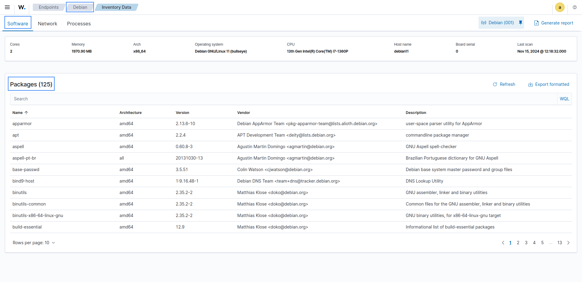 Inventory data