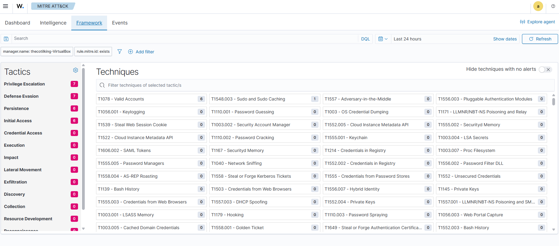 Framework tab
