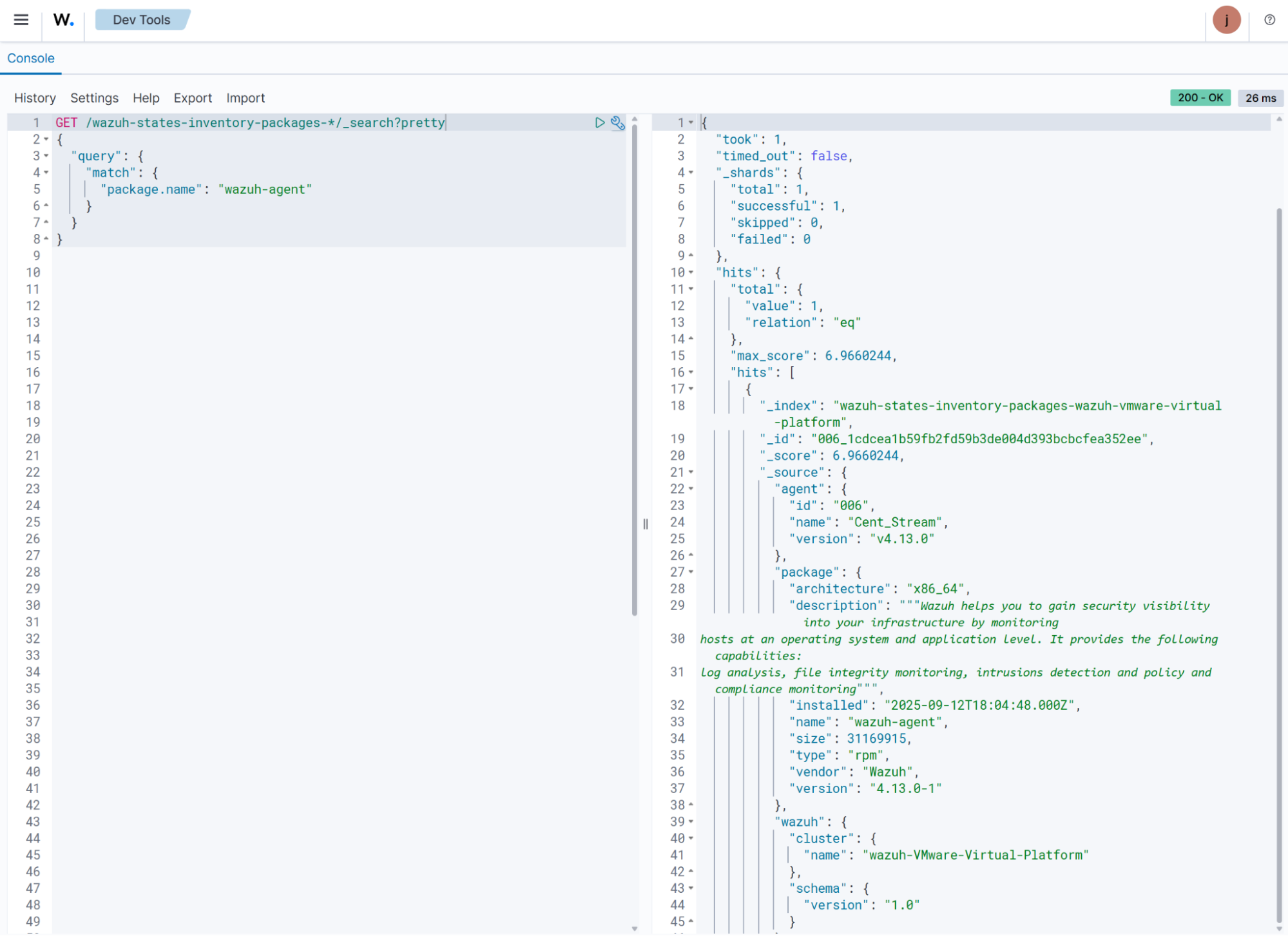 Look up inventory packages