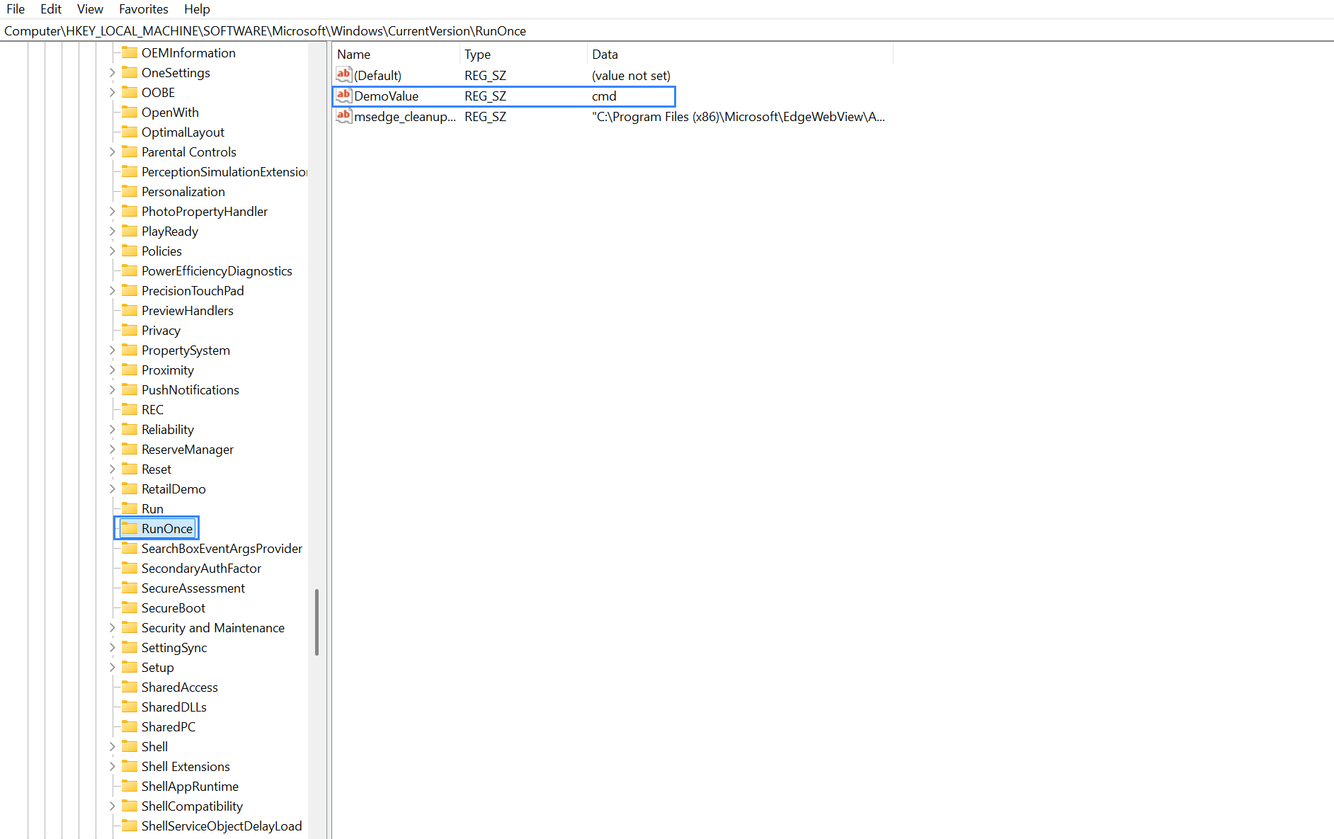 Add string value and data