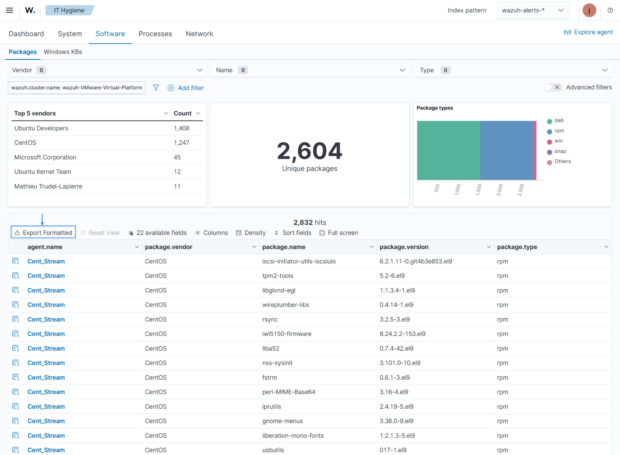 Export formatted