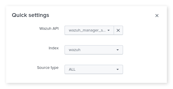 Quick settings menu