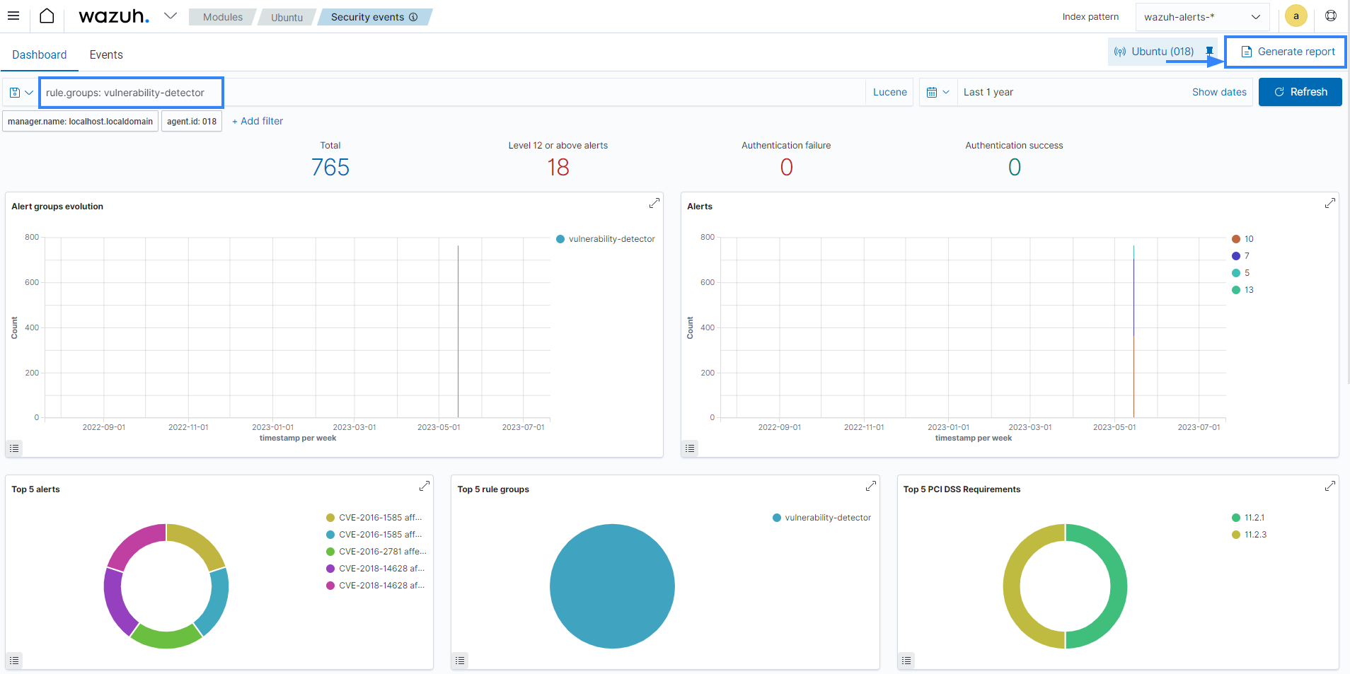 Vulnerability detection report generation