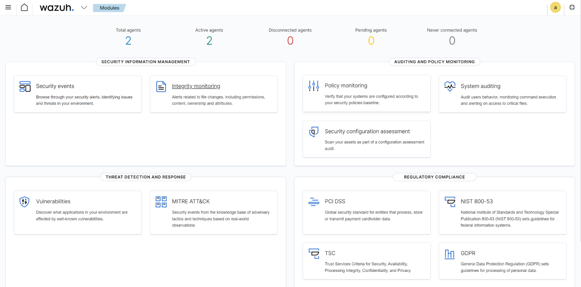 Wazuh dashboard