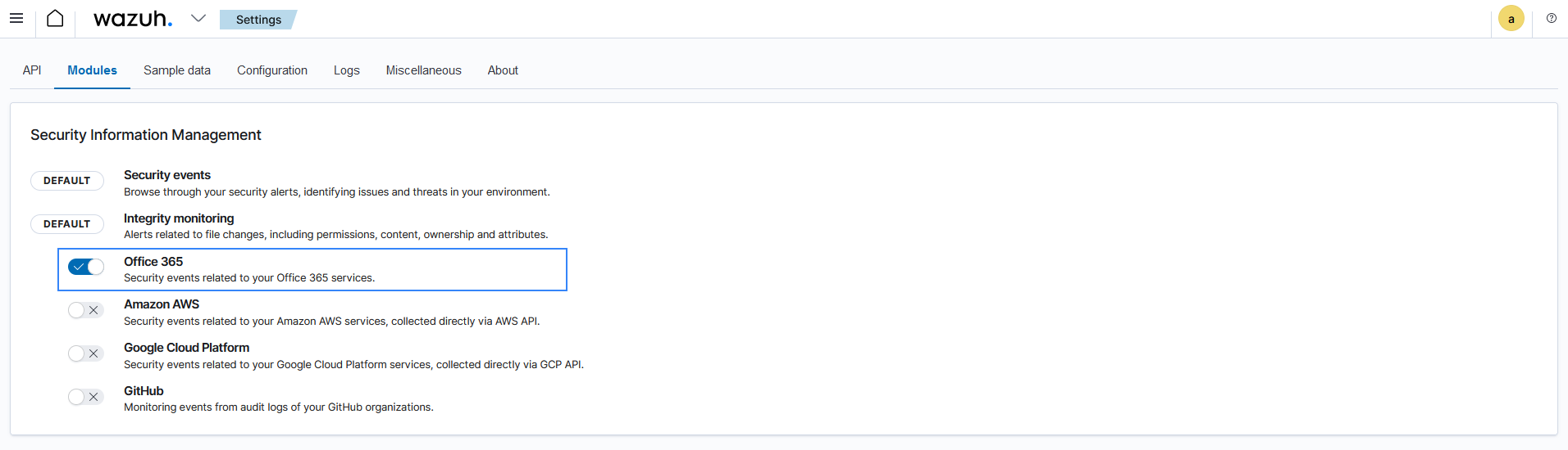 Enable Office 365 module