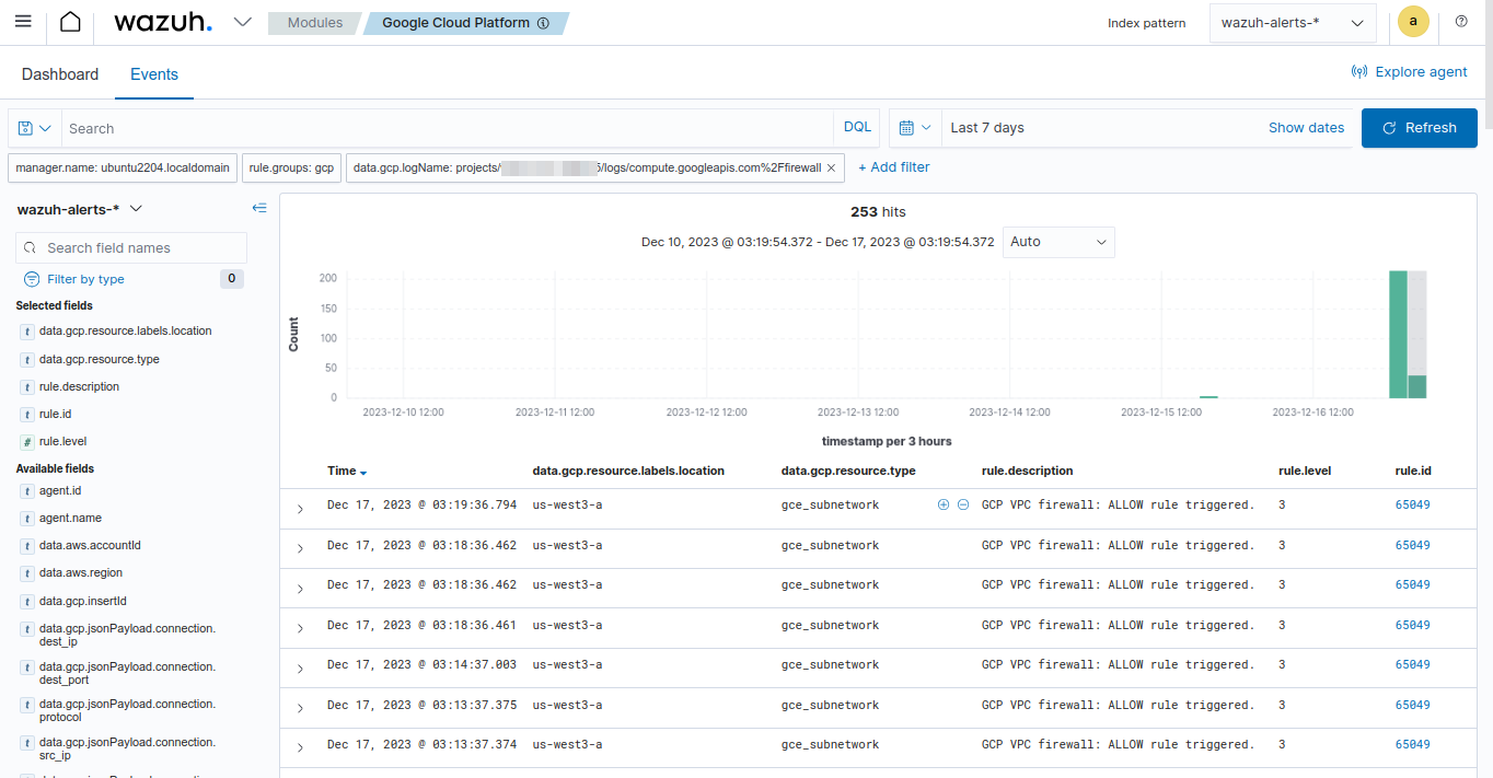 Available firewall logs
