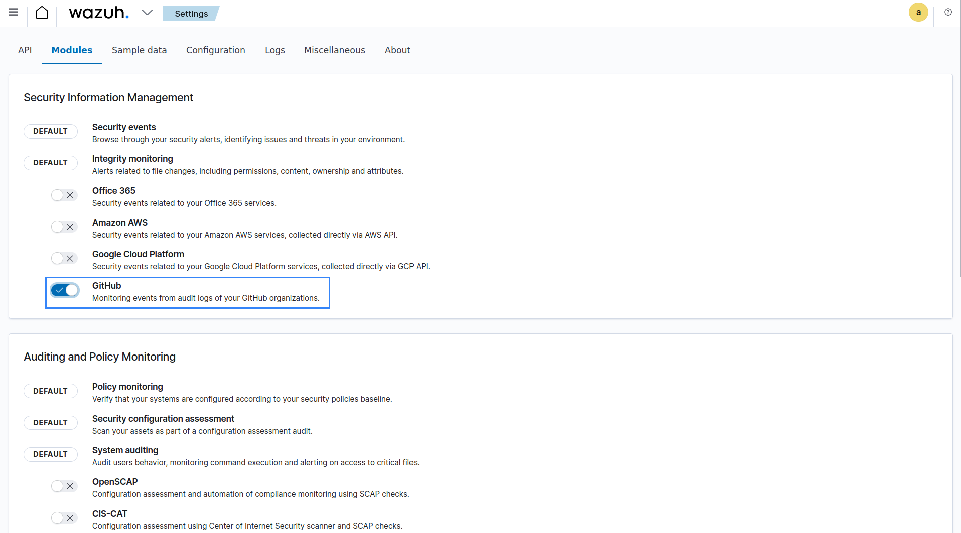 GitHub Wazuh Security information management