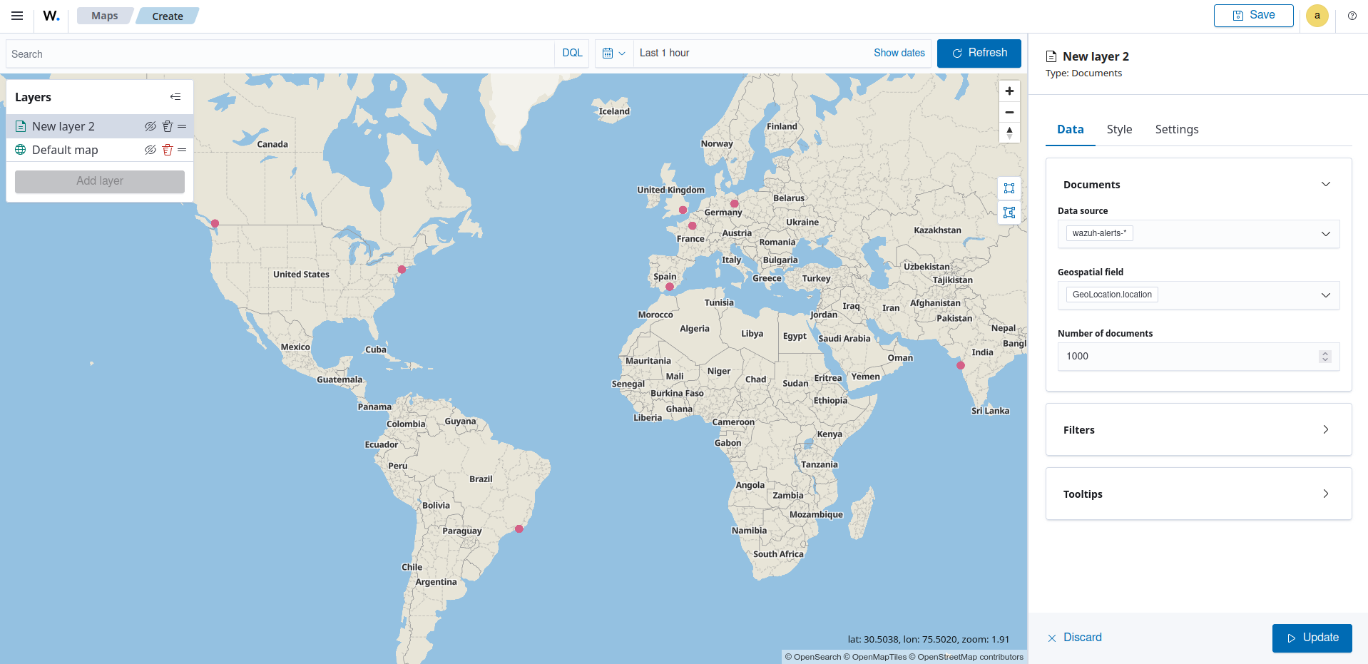 Create map visualization – New layer