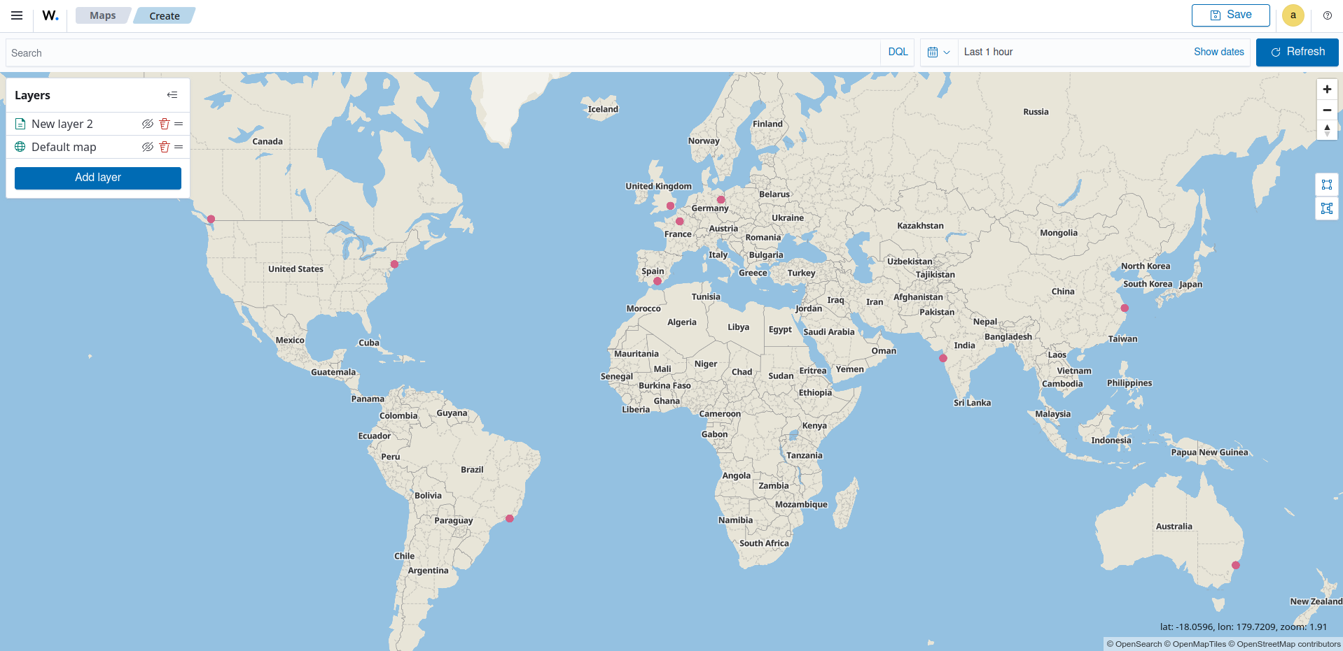 Create map visualization – Update button