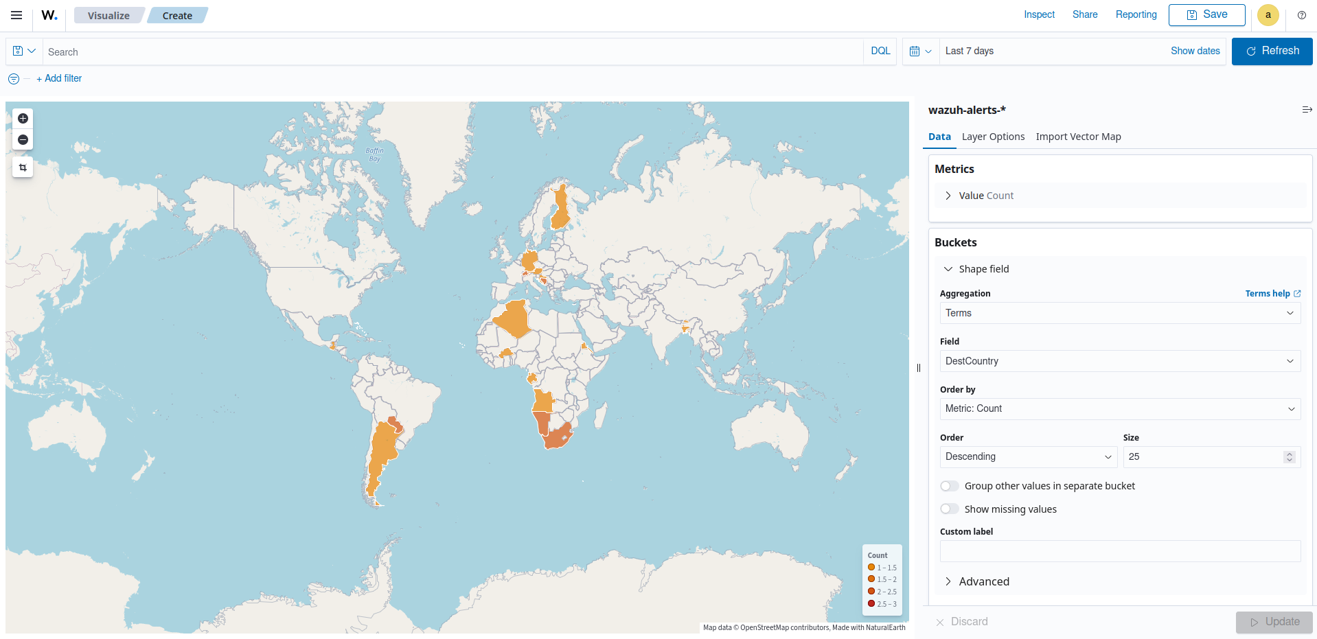 Create region map visualization – Update button