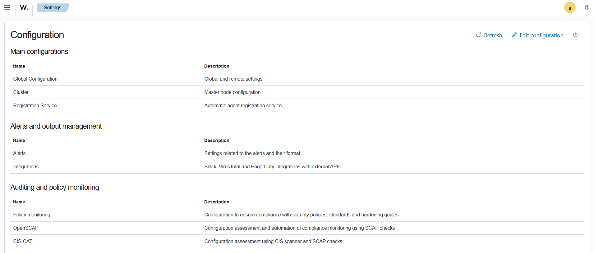 Query the manager configuration in Wazuh dashboard