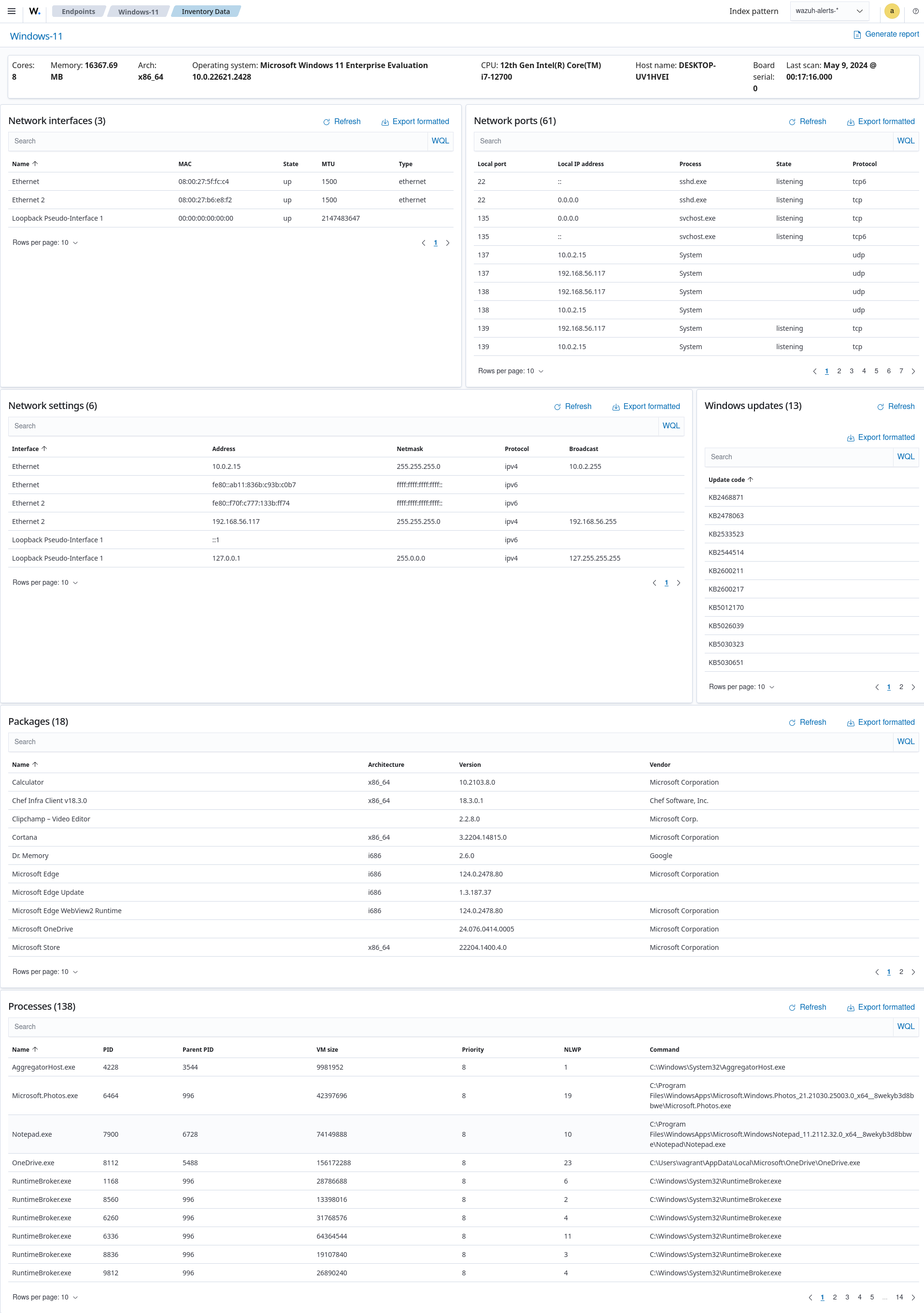 Inventory data module