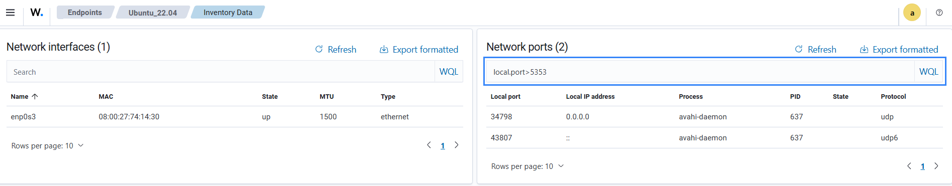 Port greater than value