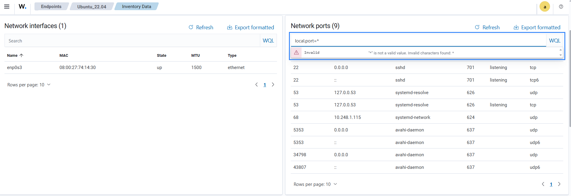 Wildcards not supported