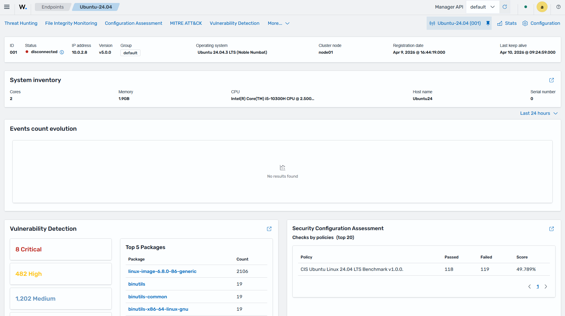 Endpoint agent configuration