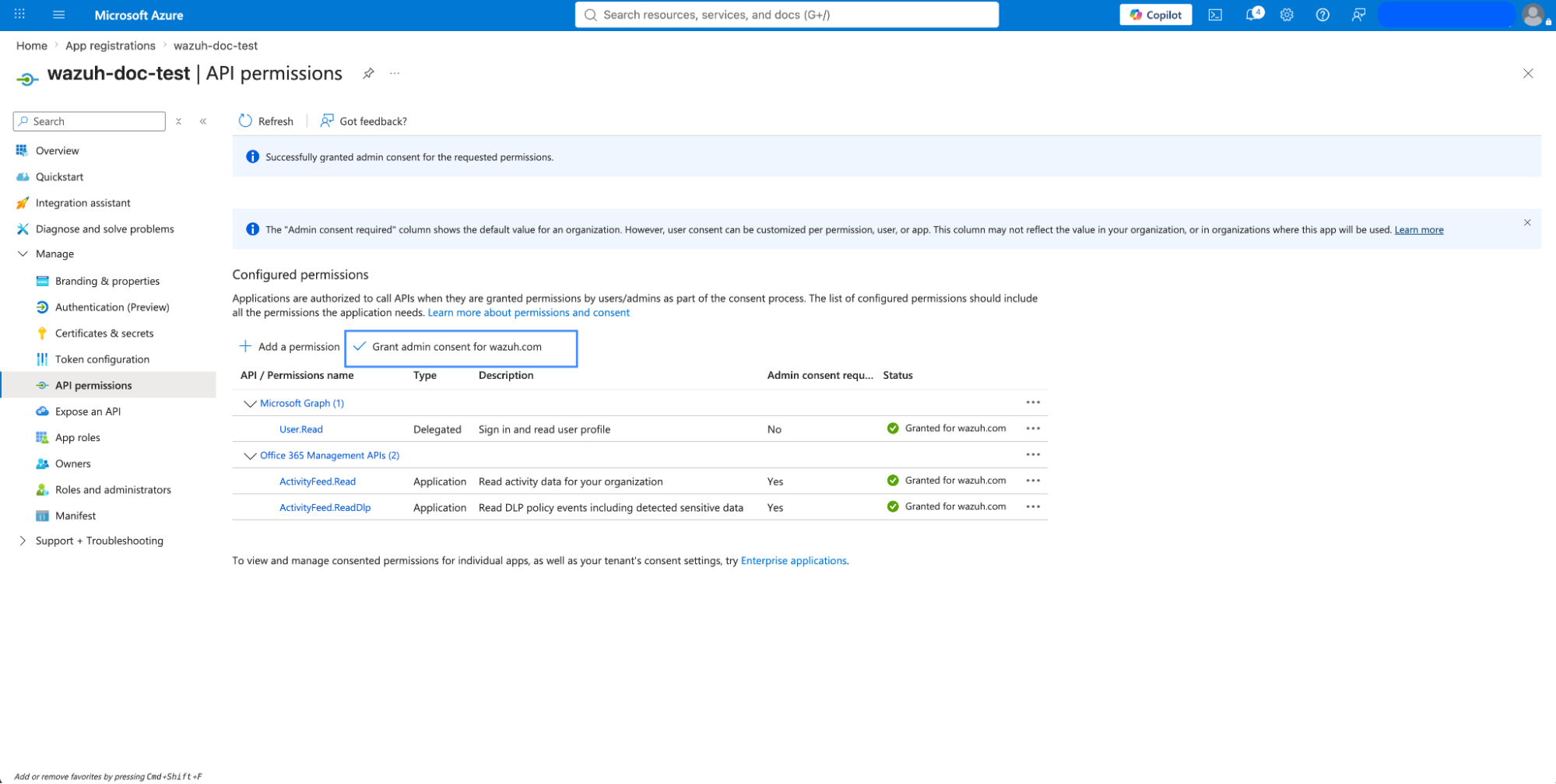 Azure admin consent