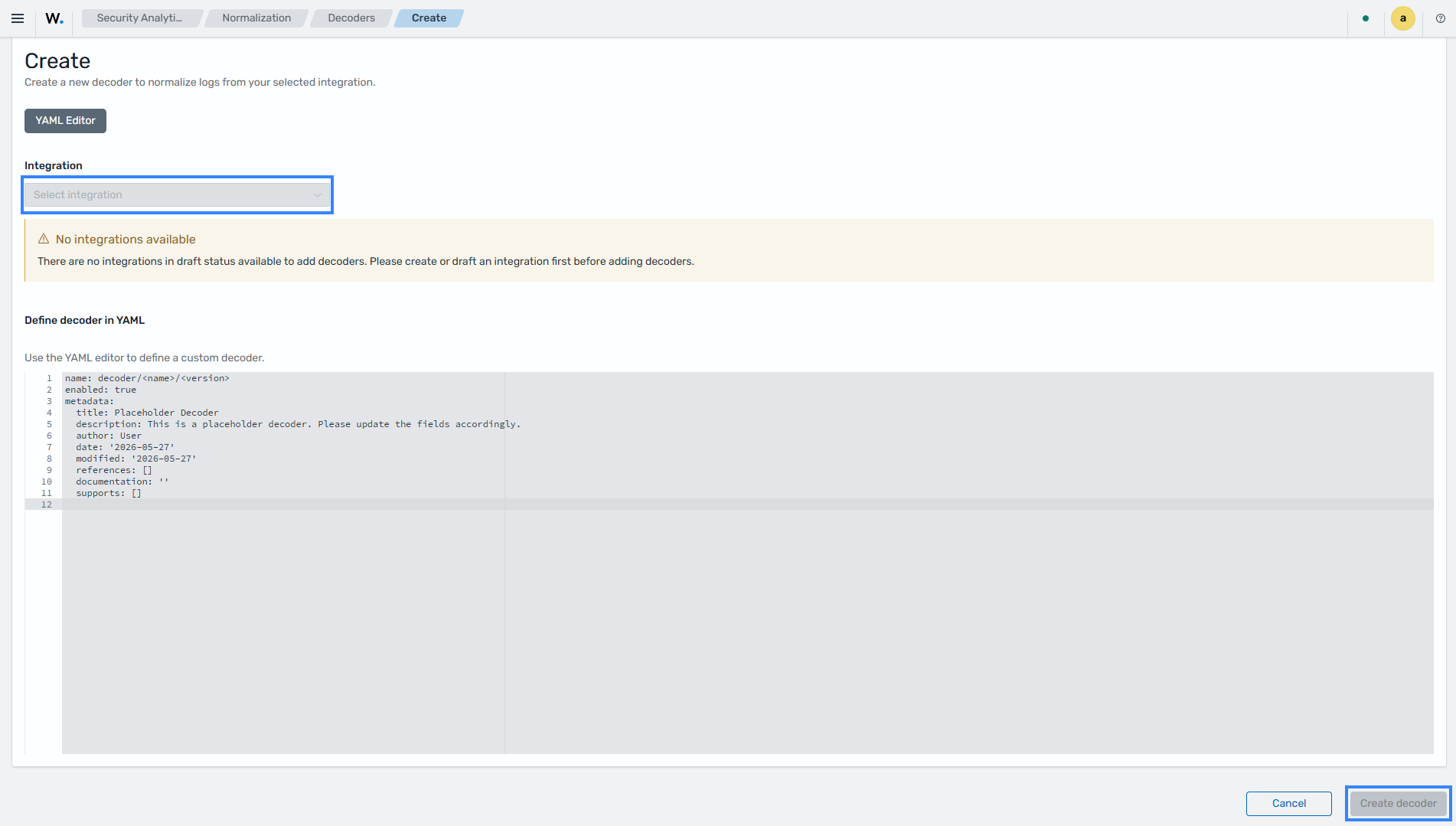 Create decoder