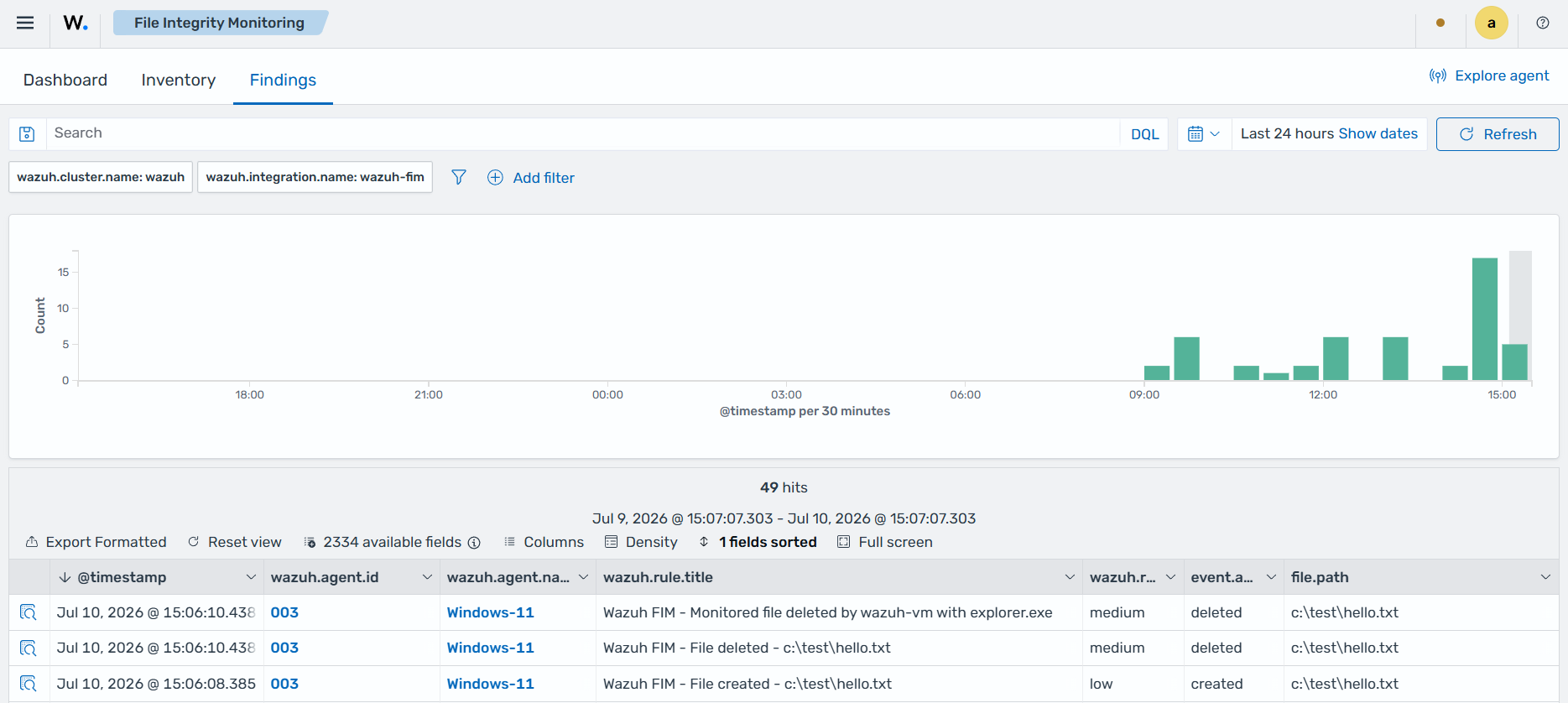 Deleted file finding
