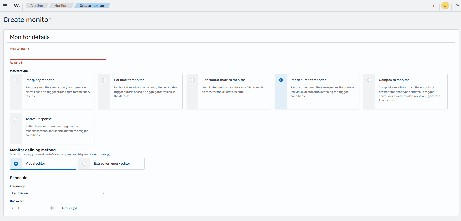 Create the alerting monitor