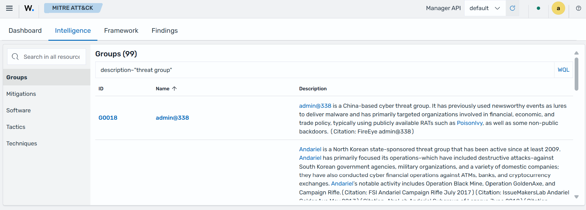 Filter similar description groups