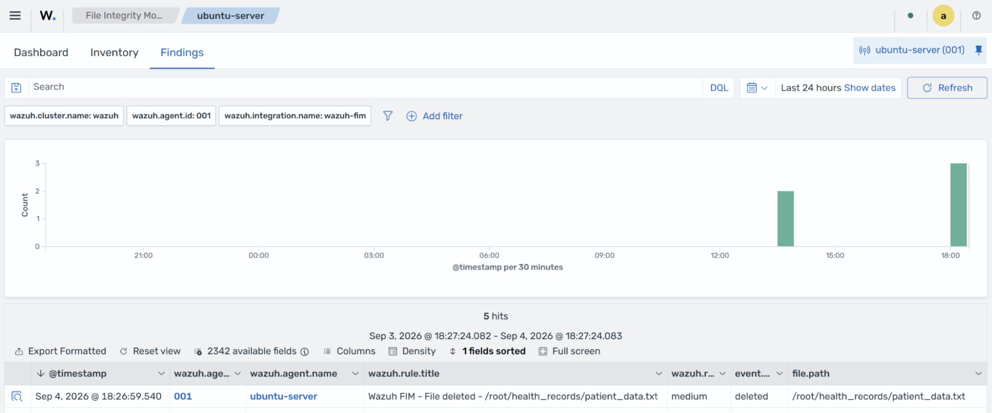 FIM file deletion finding