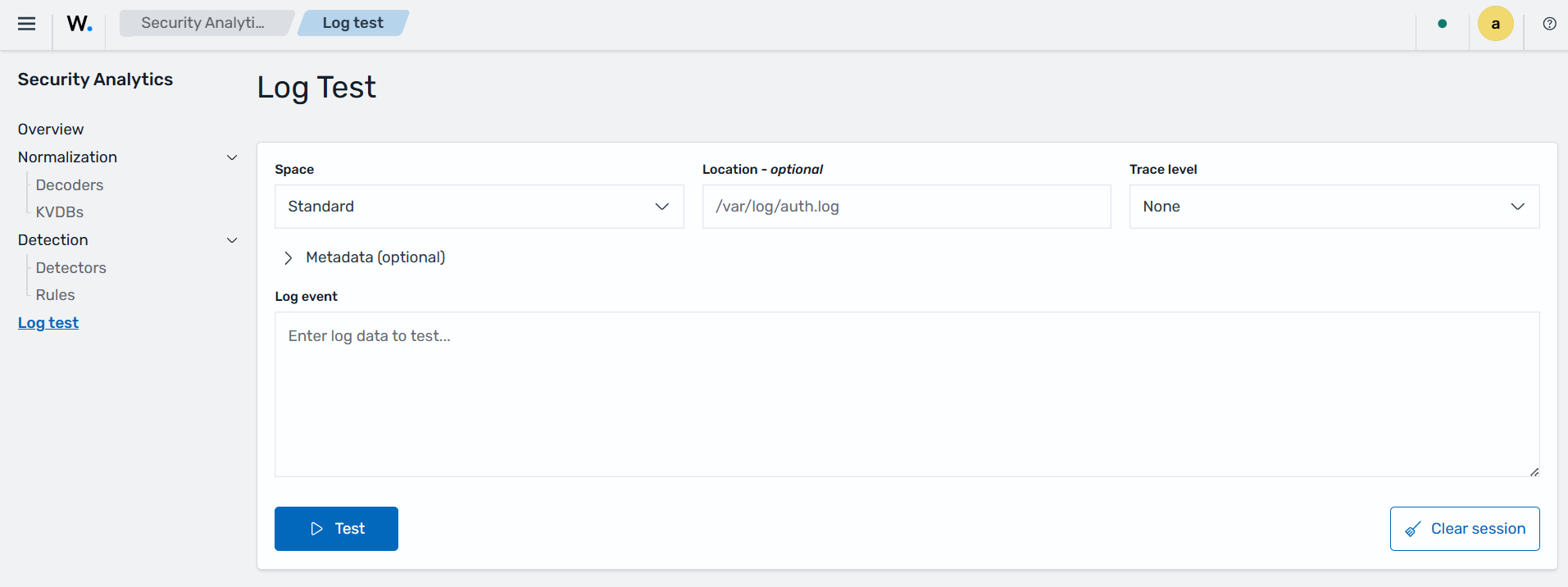 Log test