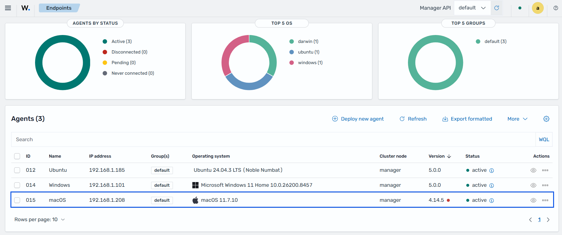 Check newly enrolled Wazuh agent - macOS