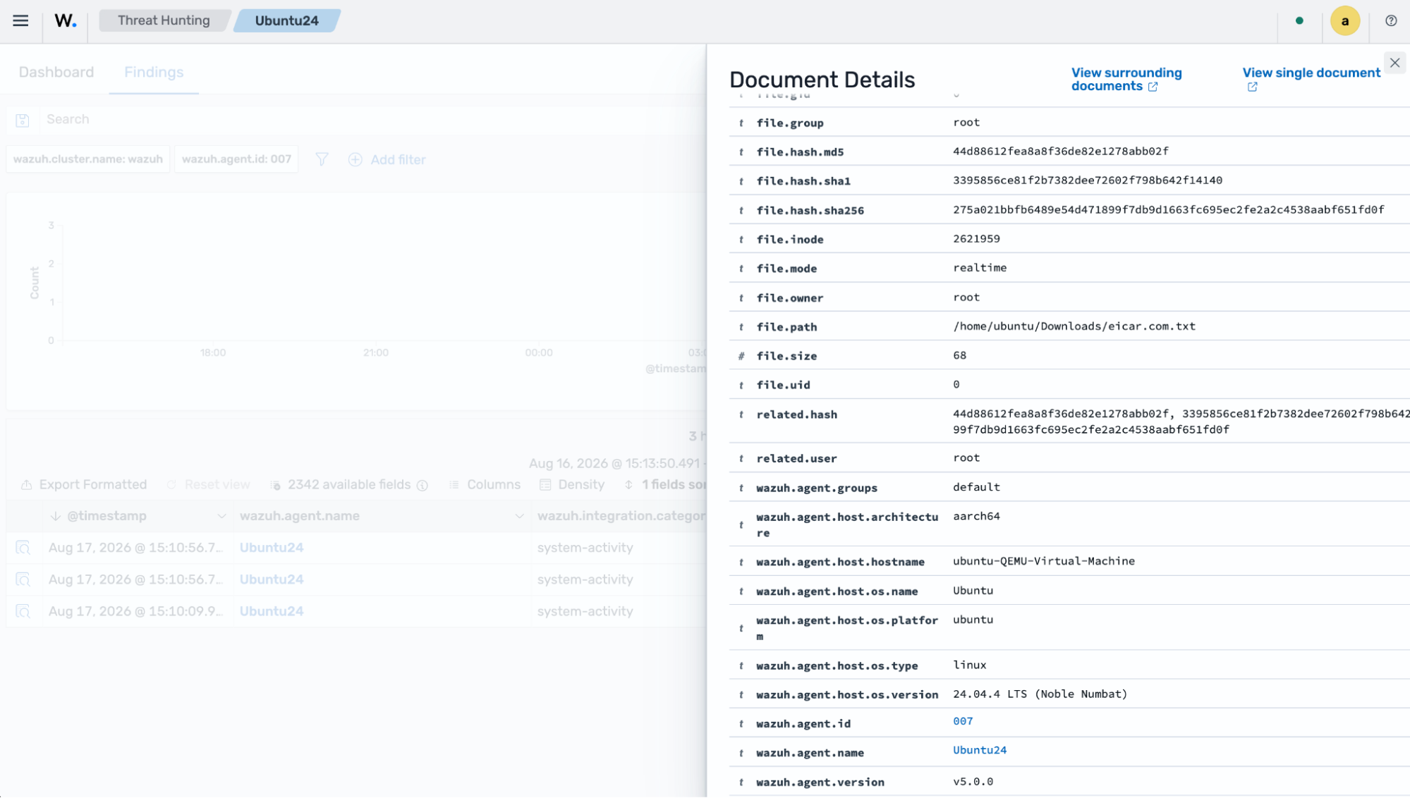 Malicious hash detected finding details