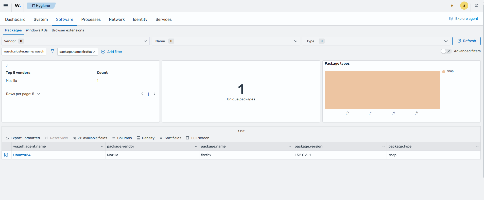 Package installation history across endpoints