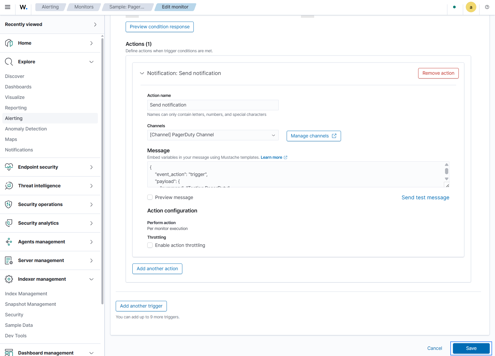 Add notification action