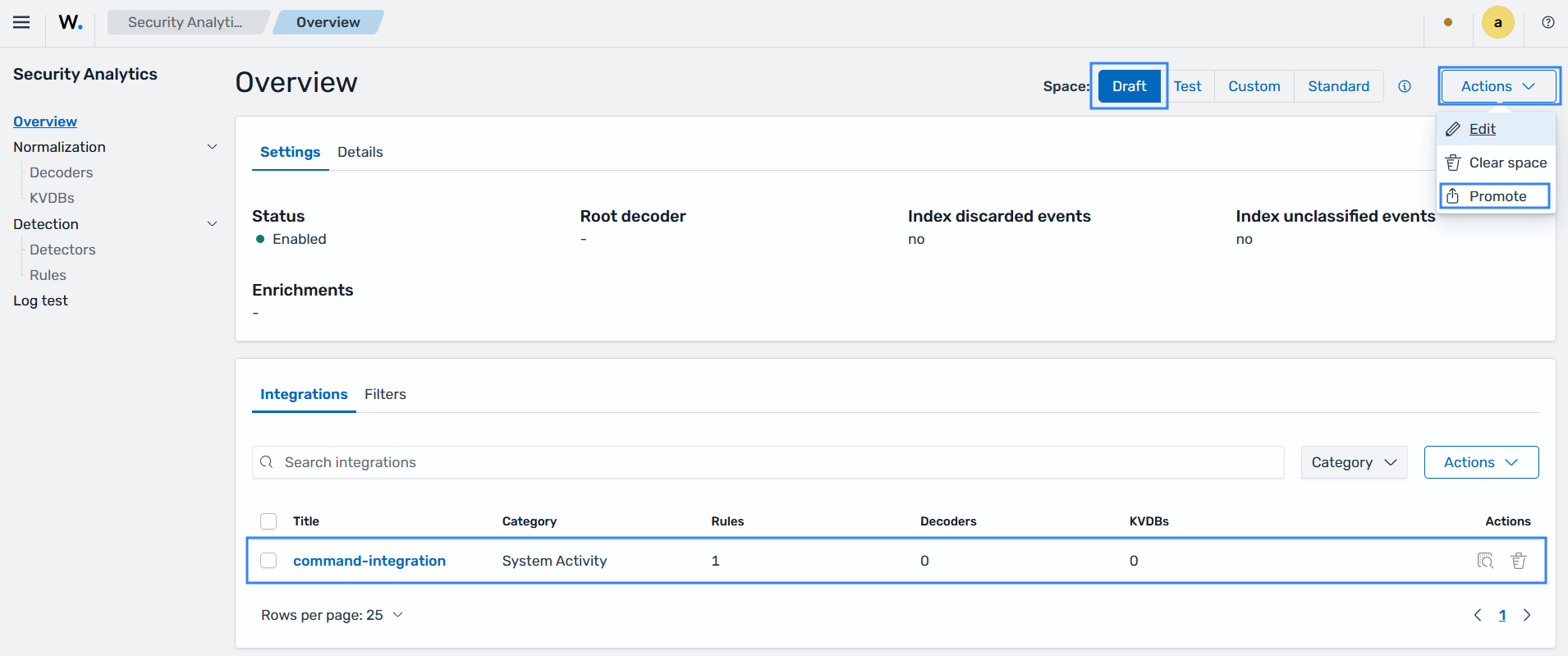 Promoting the detection rule to Test