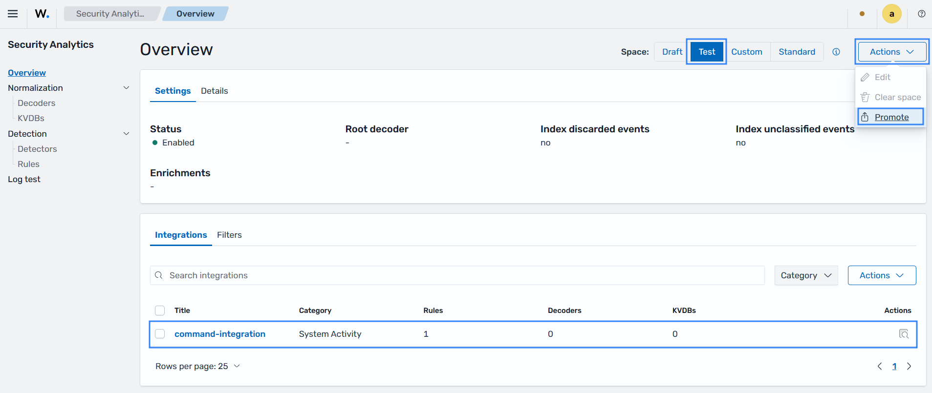 Promoting the detection rule to Custom
