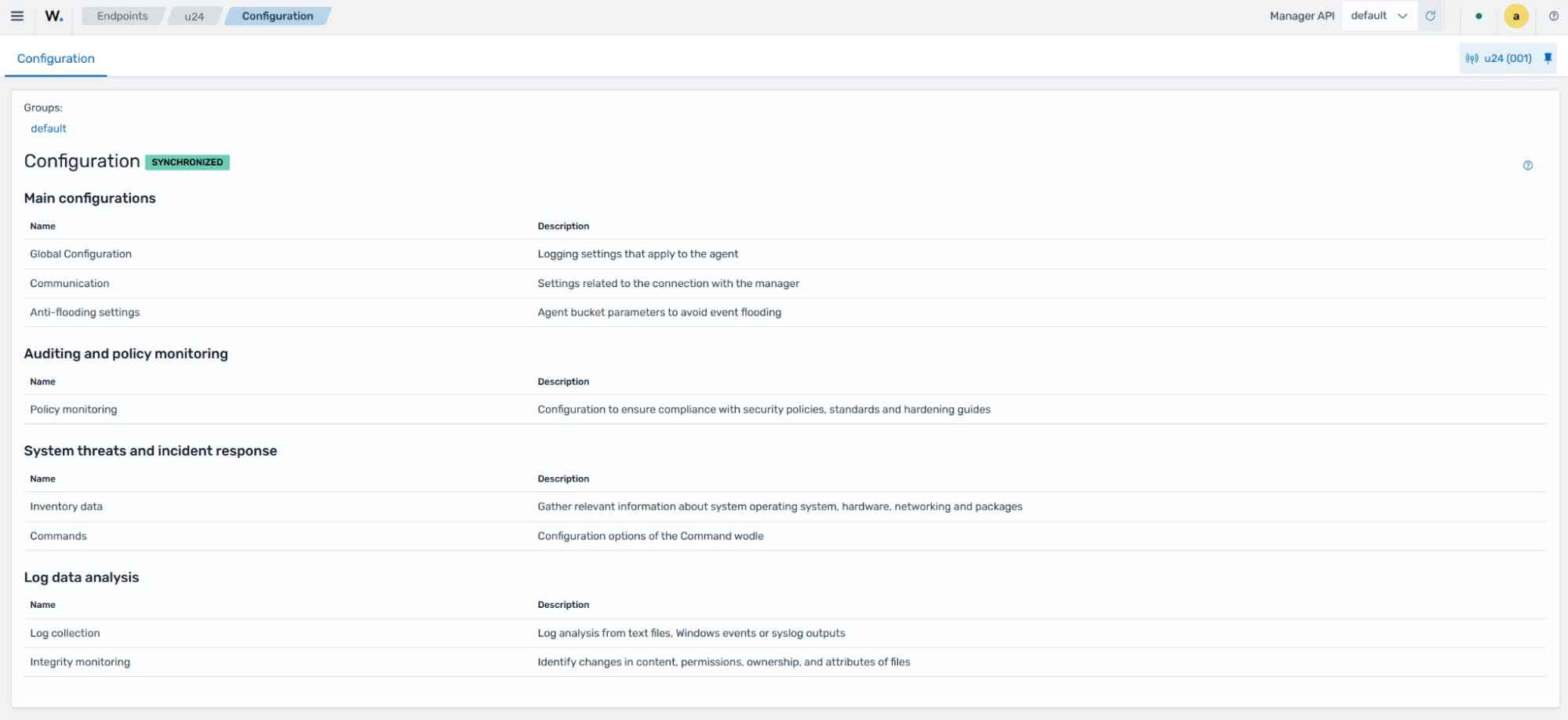 Query the Wazuh agent configuration