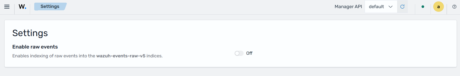 Settings - Indexer