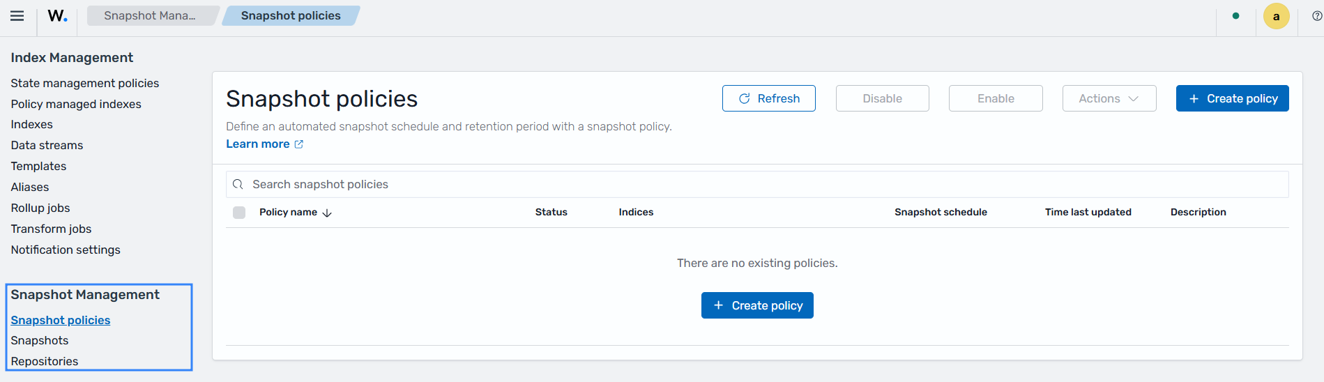Snapshot management