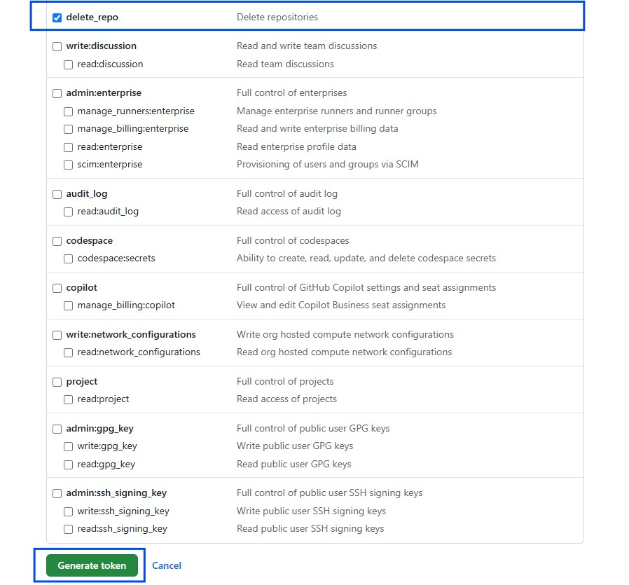 Generate a token for admin