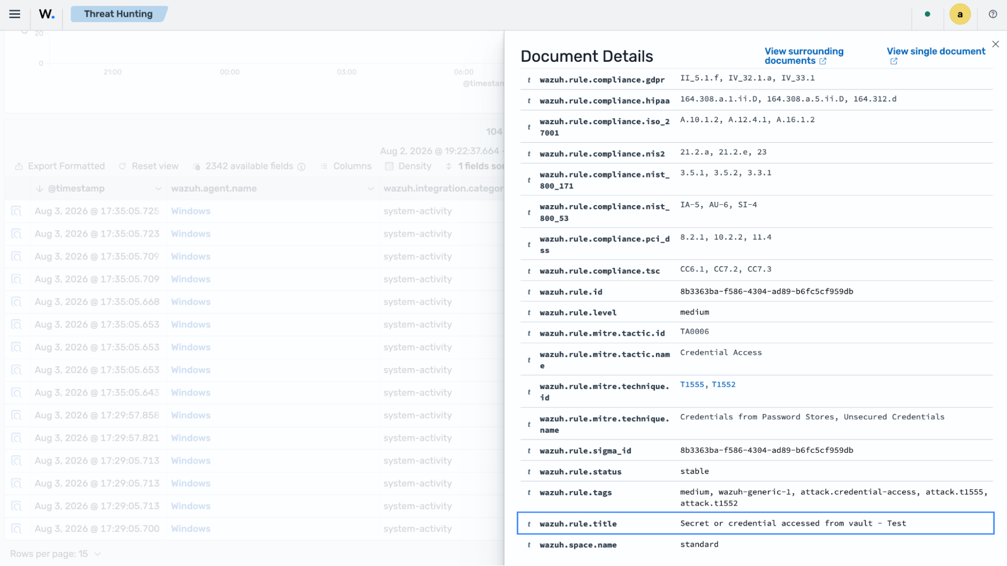Secret or credential accessed from vault finding details