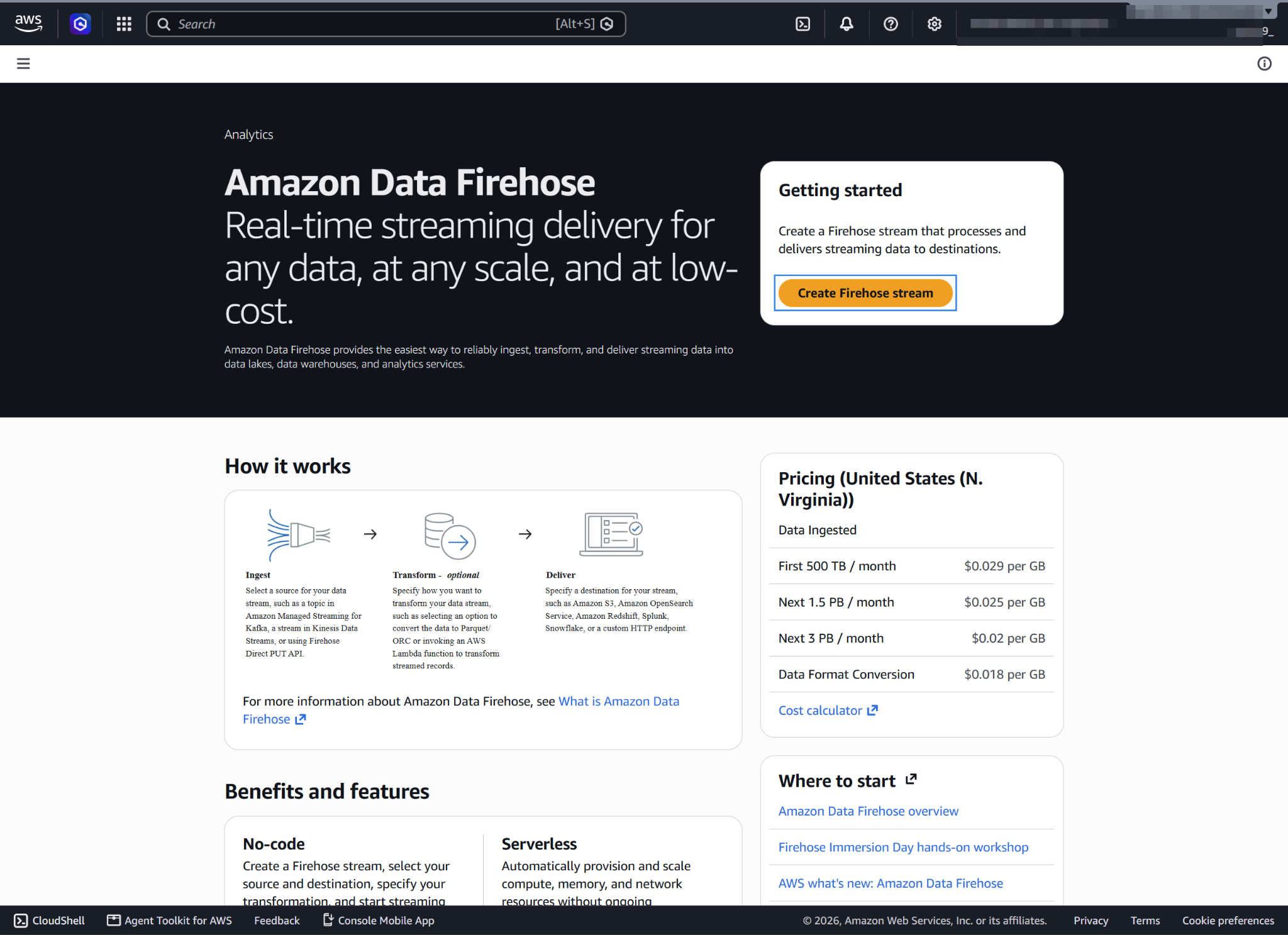 Create Firehose stream