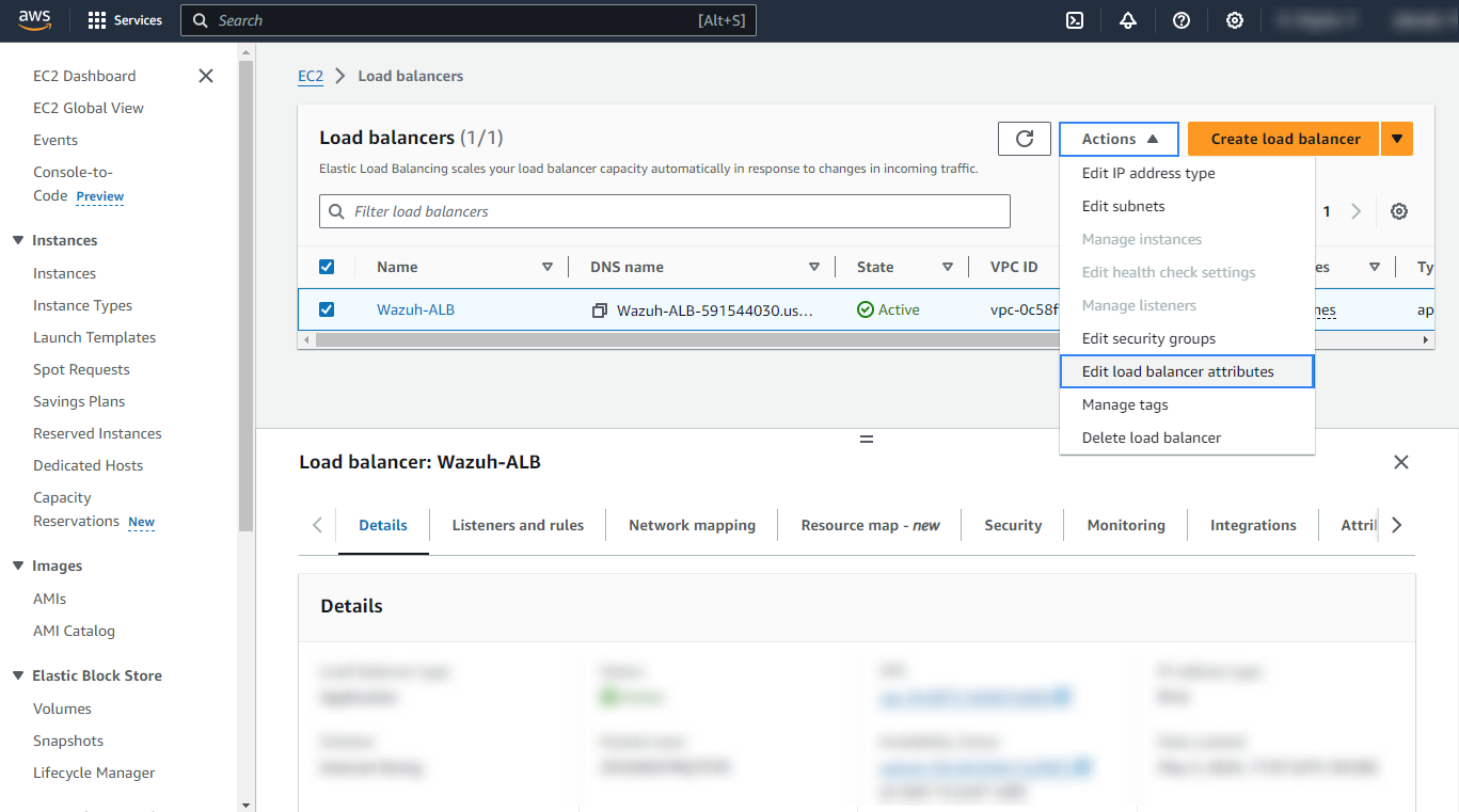 Edit load balancer attributes