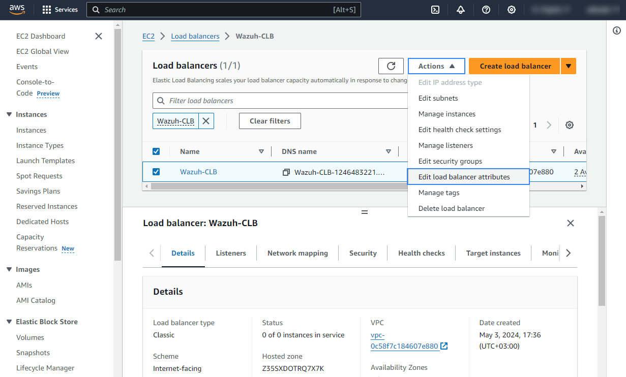 Edit load balancer attributes