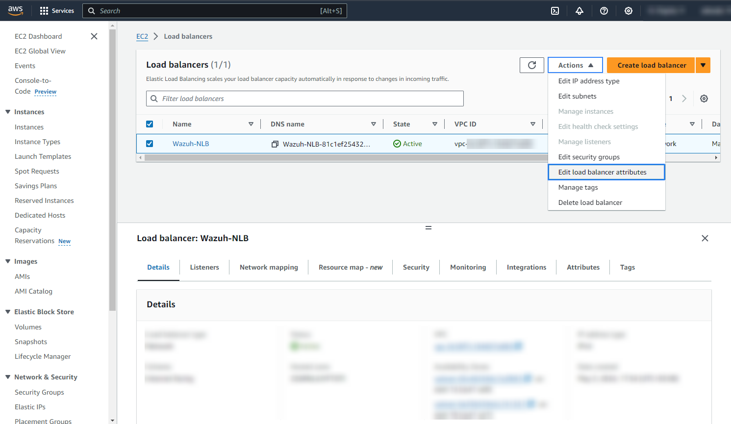 Edit load balancer attributes