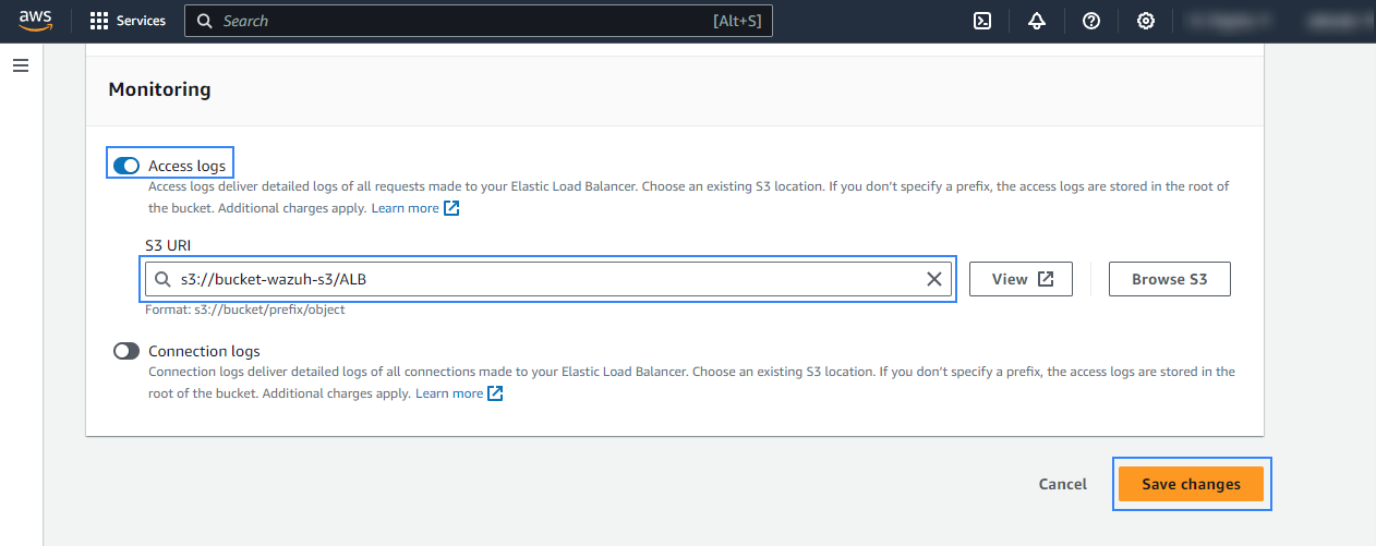 Enable ALB access logs