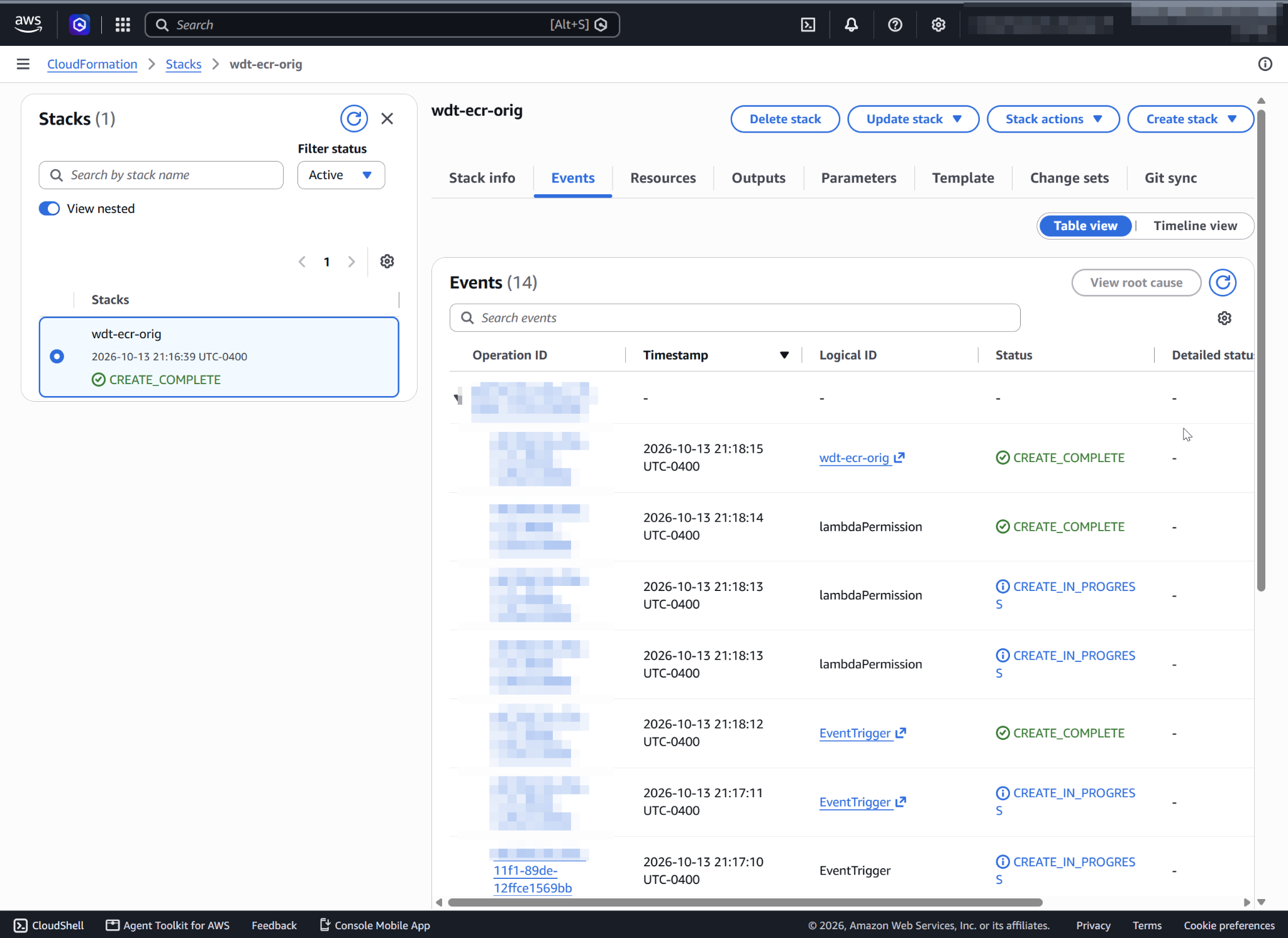CloudFormation stack creation complete