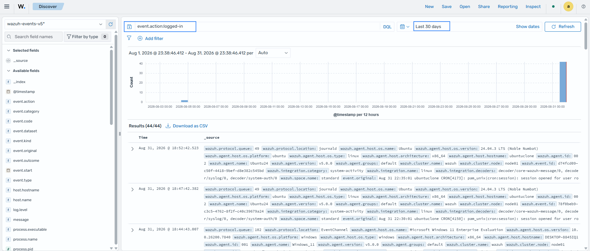 Add a query for user login events