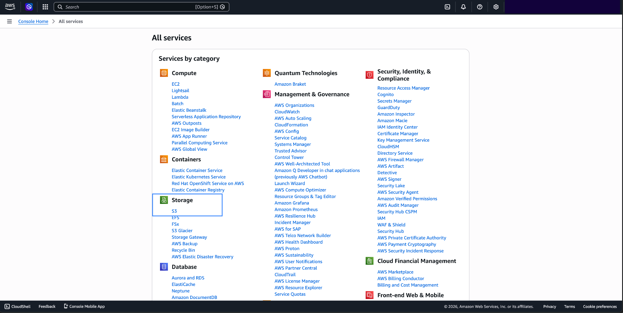 S3 storage service