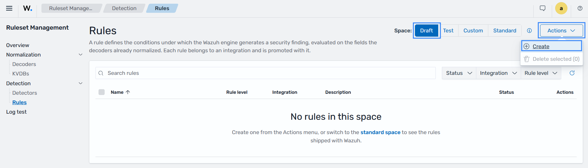 Create rule