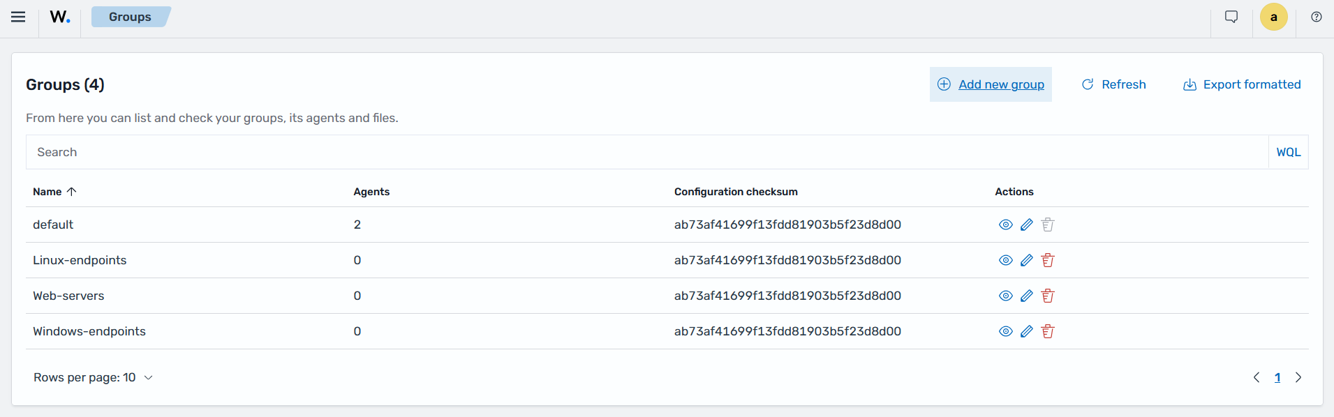 Endpoint groups