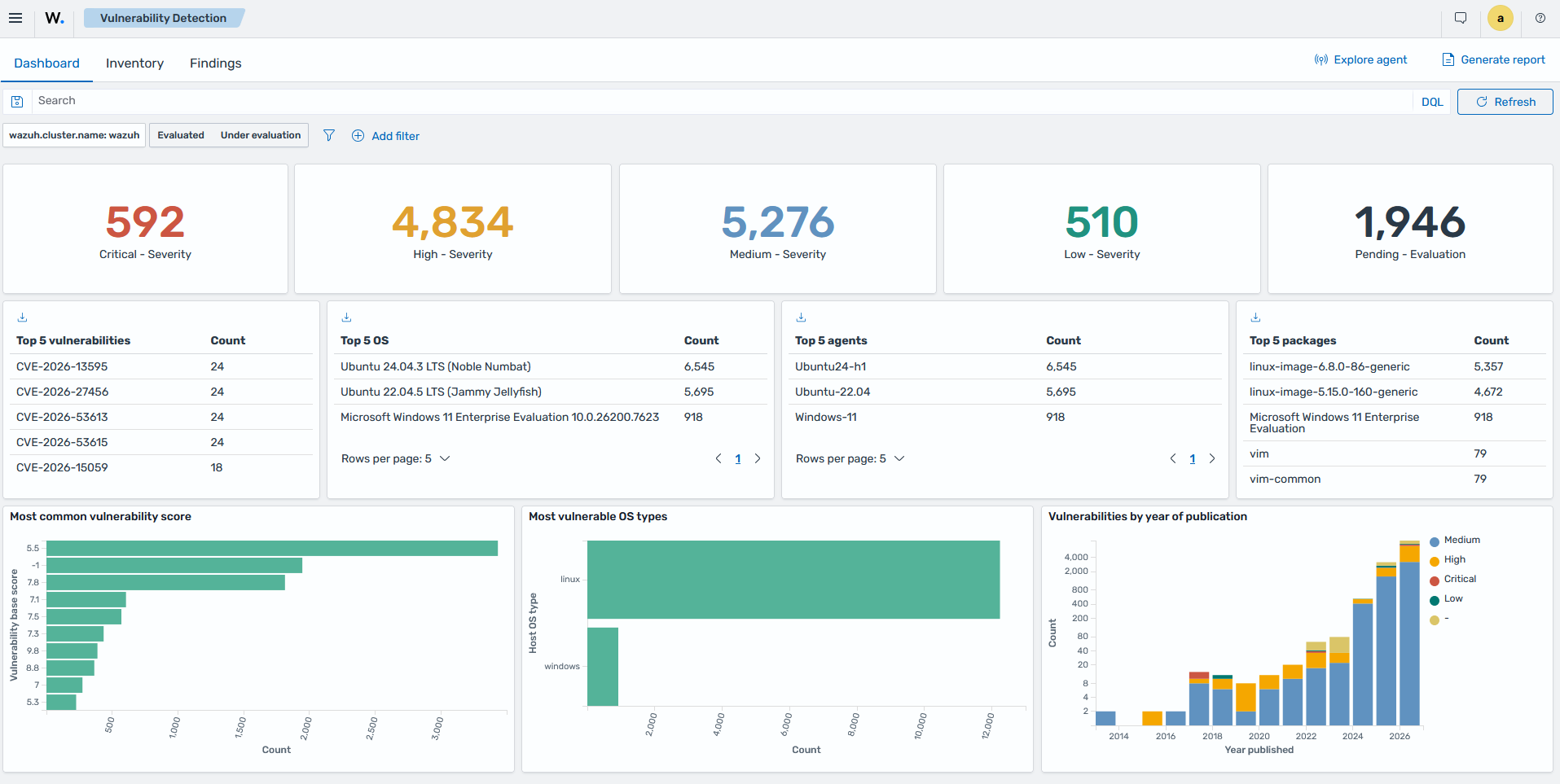 Vulnerability Detection section showing vulnerable endpoints and detected vulnerability counts
