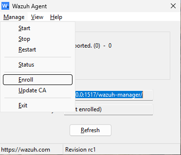 Manage Enroll in the Windows agent GUI